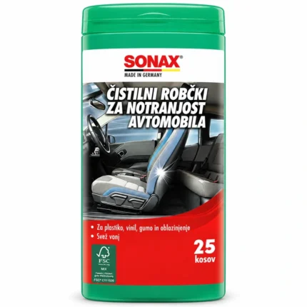 SONAX čistilni robčki za notranjost avtomobila, 25 kosov