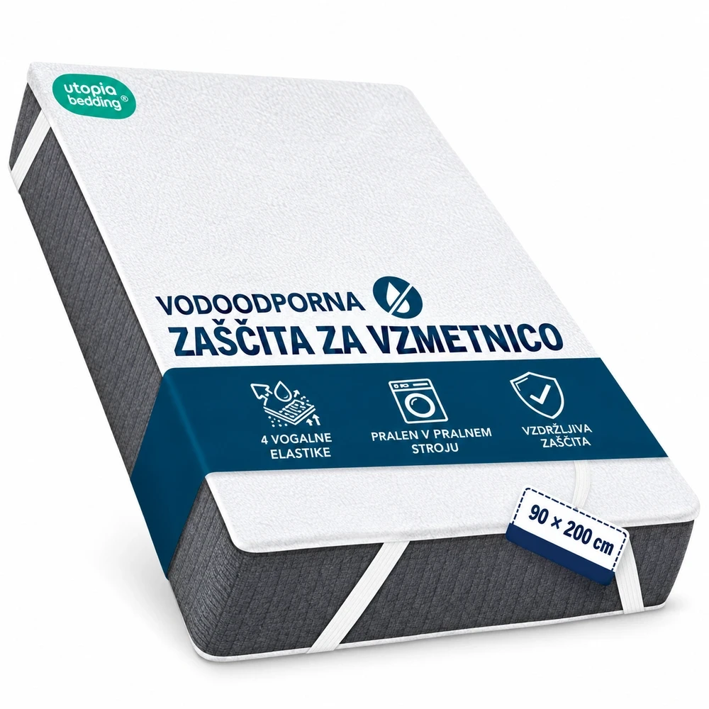 Utopia Bedding vodoodporna zaščita za vzmetnico, 90 × 200 cm