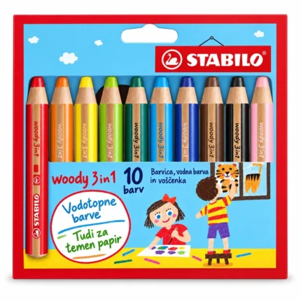 STABILO woody 3 in 1 večnamenske barvice, 10 barv