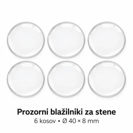 Vicloon samolepilni blažilniki za stene, prozorni, 40 × 8 mm, 6 kosov