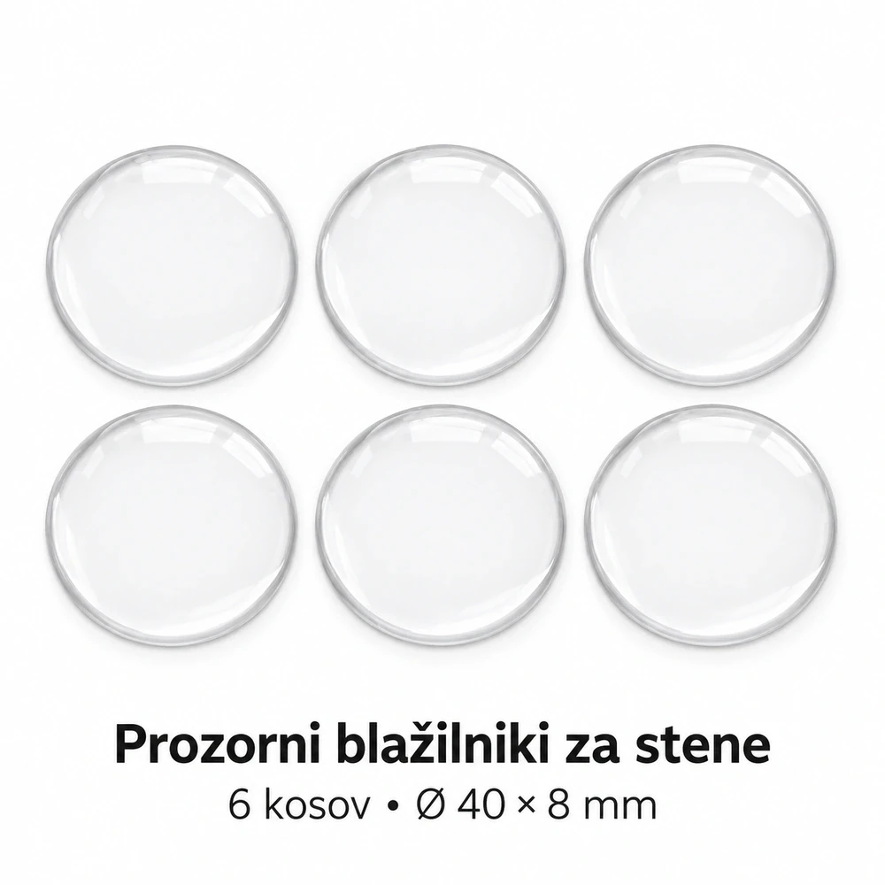 Vicloon samolepilni blažilniki za stene, prozorni, 40 × 8 mm, 6 kosov