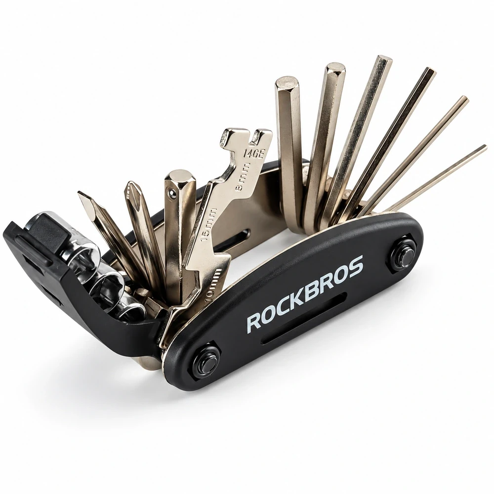 ROCKBROS GJ1601 zložljivo orodje za kolo 16-v-1, črno