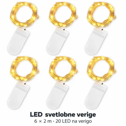 Jsdoin LED svetlobne verige, toplo bele, 6 × 2 m