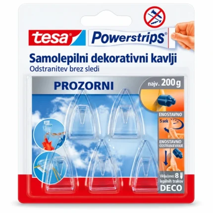 tesa Powerstrips DECO SMALL prozorni dekorativni kavlji, 5 kosov