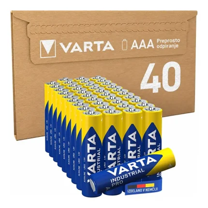 VARTA Industrial Pro 40 rumeno-modrih baterij AAA s kartonsko škatlo
