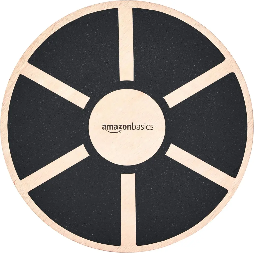 Lesena ravnotežna deska Amazon Basics s črno nedrsečo površino