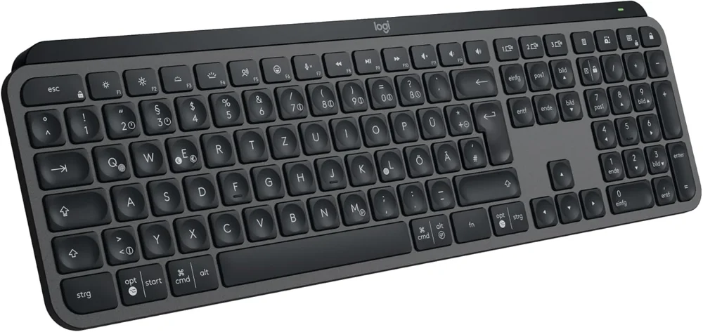 Logitech MX Keys S grafitna tipkovnica z nemško postavitvijo QWERTZ