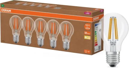 OSRAM LED E27 Filament 2700 K, 5 kosov