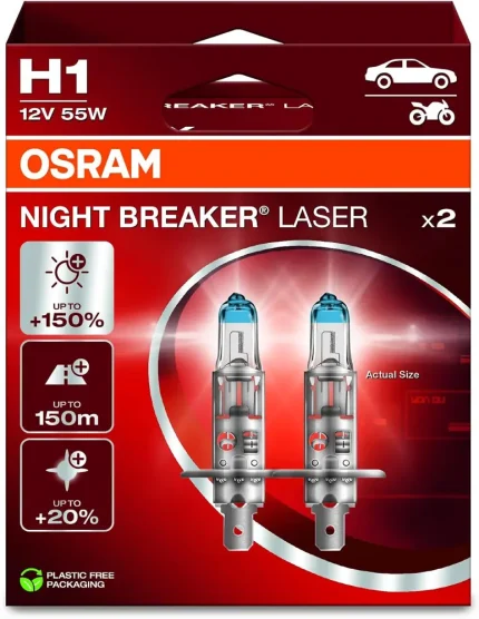 OSRAM Night Breaker Laser H1 halogenske žarnice, 2 kosa