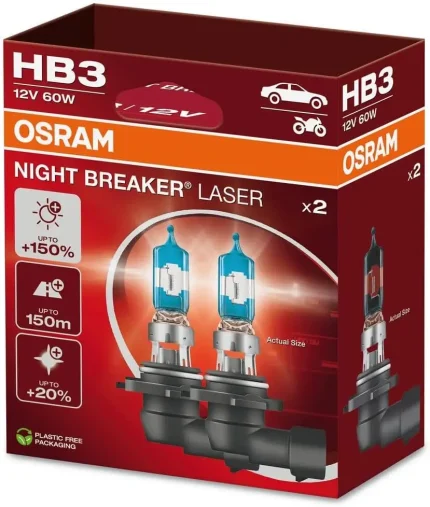 OSRAM Night Breaker Laser HB3 halogenske žarnice, 2 kosa