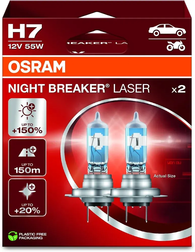 Komplet dveh žarnic OSRAM Night Breaker Laser H7 64210NL-2HB