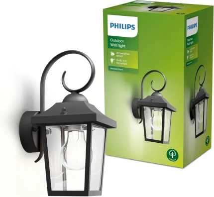 Philips Buzzard zunanja stenska svetilka E27, črna