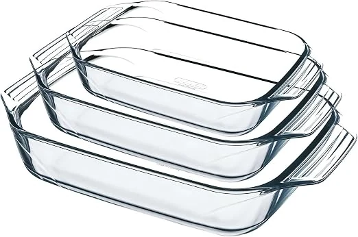 Pyrex 8023510 stekleni pekači, 2 l, 3,1 l in 4 l, 3 kosi