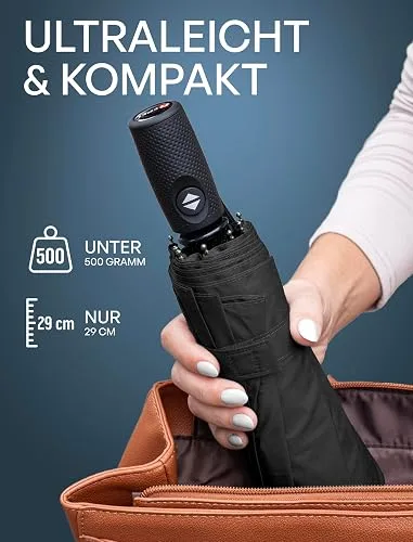 Repel samodejni zložljivi dežnik, črn, 1 kos
