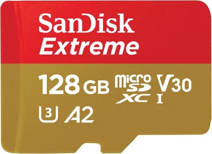 SanDisk Extreme microSDXC 128 GB kartica z oznakami V30 U3 A2