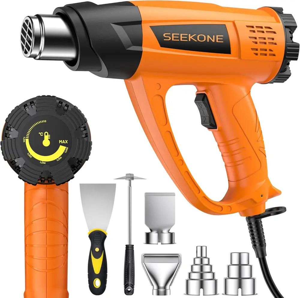 SEEKONE pištola na vroč zrak 2000 W s priborom, 60–600 °C