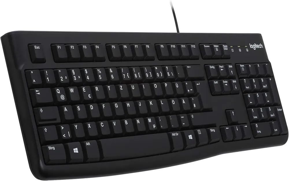 Žična tipkovnica Logitech K120, nemški QWERTZ, črna