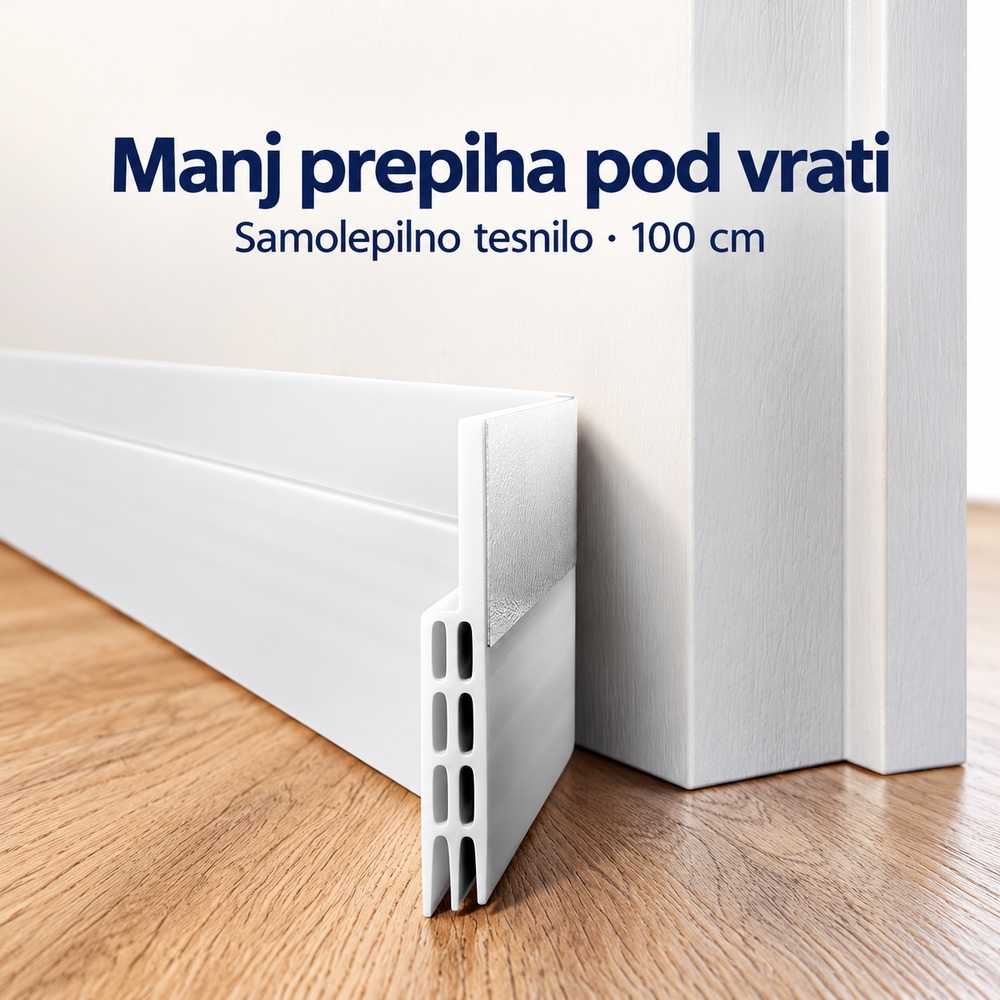 DOMAR samolepilno tesnilo za vrata, 100 cm – belo