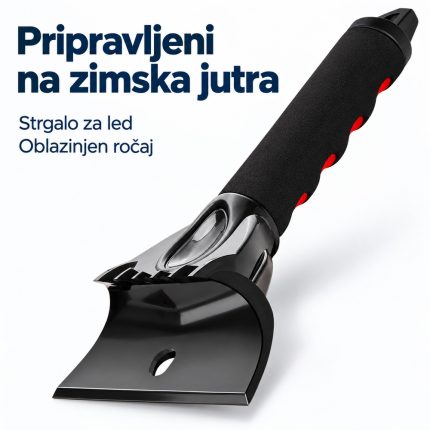 LYVANAS strgalo za led z oblazinjenim ročajem – črno