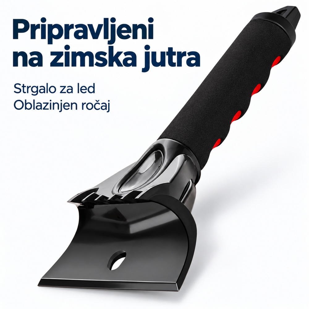 LYVANAS strgalo za led z oblazinjenim ročajem – črno