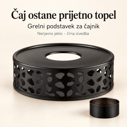 ecooe grelni podstavek za čajnik iz nerjavnega jekla – črn