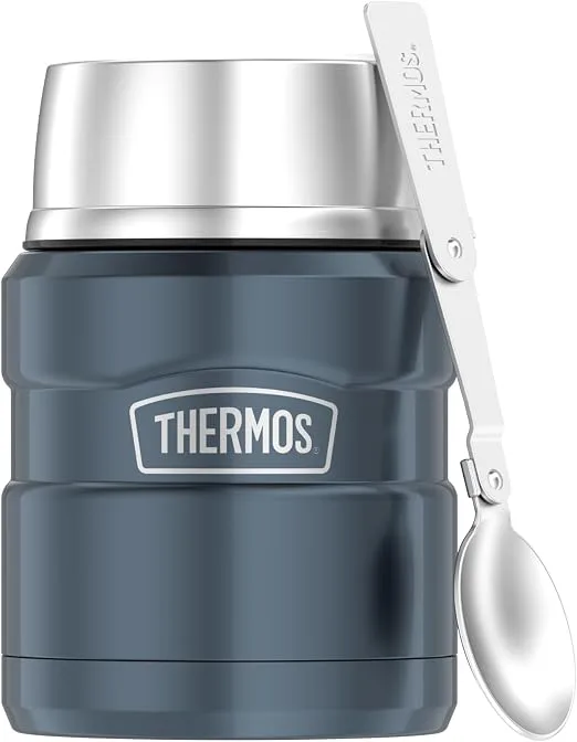 THERMOS Stainless King izolirana posoda z žlico, 0,47 l, Ice Grey