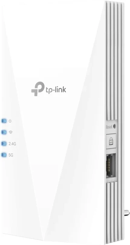 Beli ojačevalnik Wi-Fi 6 TP-Link RE700X z gigabitnim priključkom Ethernet