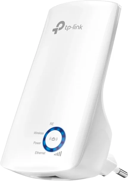 Beli Wi-Fi ojačevalnik TP-Link TL-WA850RE z evropskim vtičem