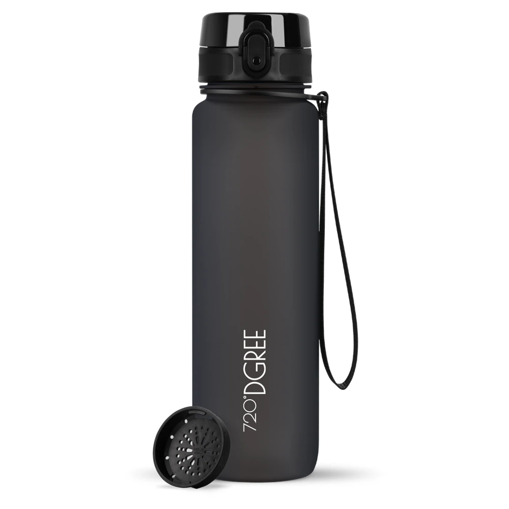720°DGREE uberBottle športna steklenica 1 l Onyx Black Soft Touch s sitom